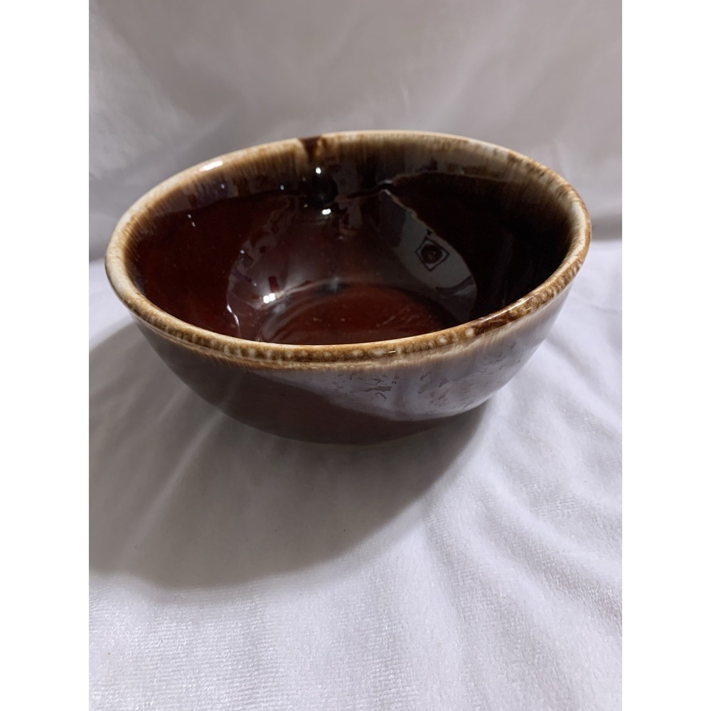 McCoy Brown Drip Glaze Pottery Mixing Nesting Bowl USA 7027 Vintage 1 Pc